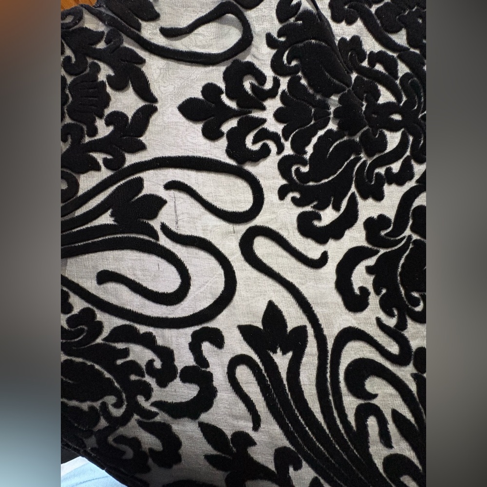 Pat Dahnke Velvet Burnout Fringe Wrap Black - Picture 13 of 13